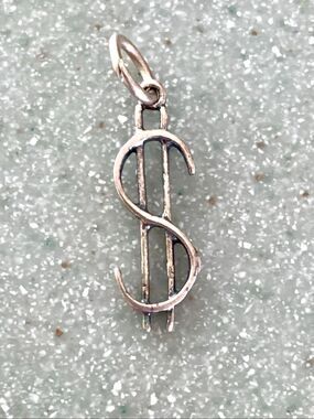 Dollar Sign Sterling Silver Jewelry Charm #money